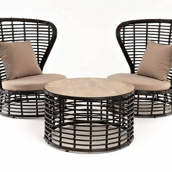 Кофейный Парма 4SIS комплект из искусственного ротанга, цвет бронзовый фото 2