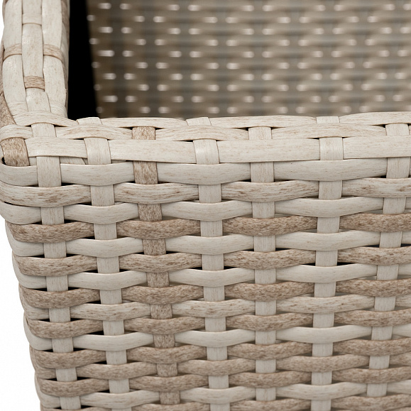 Капучино кашпо для цветов плетеное из искусственного ротанга, цвет бежевый фото 3