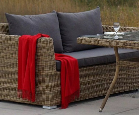 Диван двухместный Капучино 4SIS из искусственного ротанга, цвет соломенный