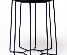 Эквадор журнальный стол из HPL круглый Ø40 H55, каркас из стали темно-серый (RAL 7024), цвет столешницы серый гранит