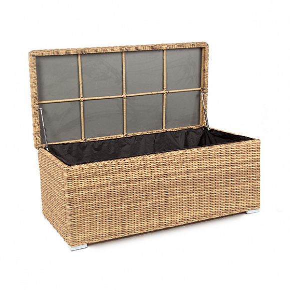 Порту сундук водонепроницаемый из искусственного ротанга, цвет соломенный фото 6