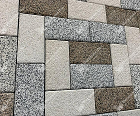 Брусчатка Выбор Прямоугольник (кирпич) Стоунмикс 2.П.4 40 мм Черно-белый