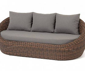 Диван Барселона 4SIS из искусственного ротанга трехместный, цвет коричневый