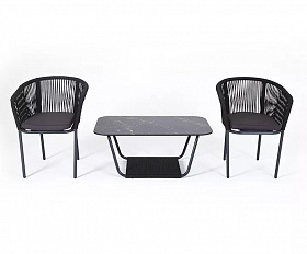 Кофейный набор Марсель 4SIS из роупа (веревки), цвет темно-серый