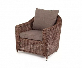 Кресло Кон Панна 4SIS из искусственного ротанга, цвет коричневый