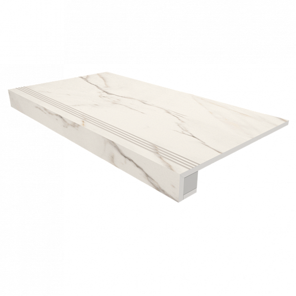 Комплект Керамогранитная ступень Estima ID01 33x120 см с бортиком + Подступенок 14,5х120 см фото 1