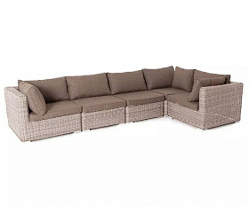 Диван трансформирующийся Лунго 4SIS из искусственного ротанга, цвет бежевый