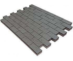 Тротуарная плитка Steinrus Прямоугольник Лайн 200х100х40 мм Серый Бассировка