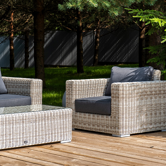 Боно лаунж-зона из искусственного ротанга, цвет бежевый фото 5