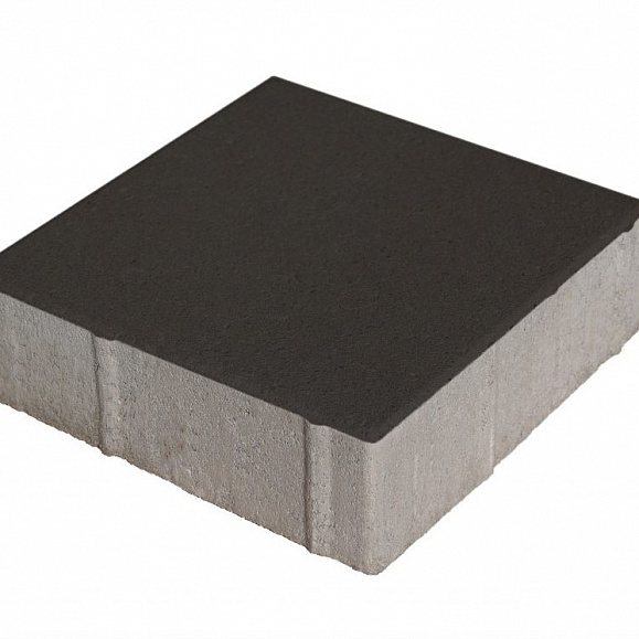 Тротуарная плитка 342 Механический завод Квадрат 200х200х80 мм, Черный фото 1