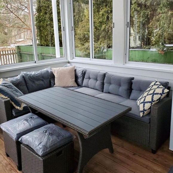 Комплект плетеной мебели AFM-307G-Grey фото 2