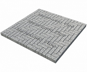 Тротуарная плитка Выбор Паркет Б.4.П.6 Стоунмикс Белый с черным