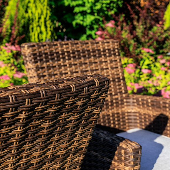 Комплект обеденных кресел Fiona Royal Family из искусственного ротанга, цвет коричневый фото 4
