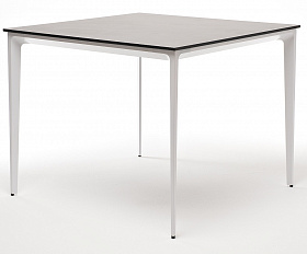 Малага обеденный стол из HPL 90х90см, цвет серый гранит, каркас белый