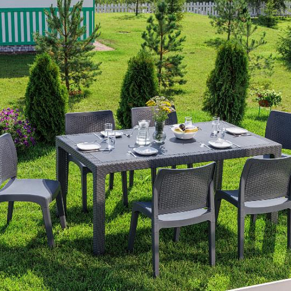 Обеденный комплект July M Royal Family из пластика, цвет графит фото 1