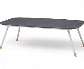 Верона журнальный стол из HPL 120х65, H40, каркас светло-серый (RAL 7035) муар, цвет столешницы серый гранит