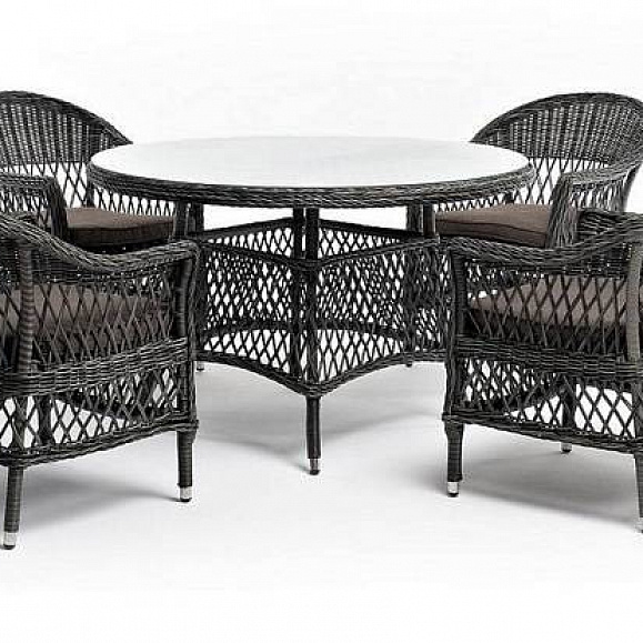 Обеденная Дольче 4SIS группа из искусственного ротанга, цвет графит фото 2