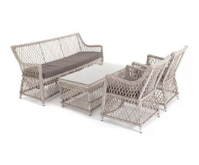 Лаунж-зона Латте 4SIS из искусственного ротанга, цвет бежевый