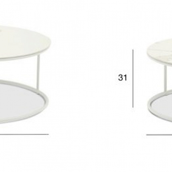 Кофейный столик Flen Brafritid бежевый, алюминий/закаленное стекло с керамической печатью фото 4