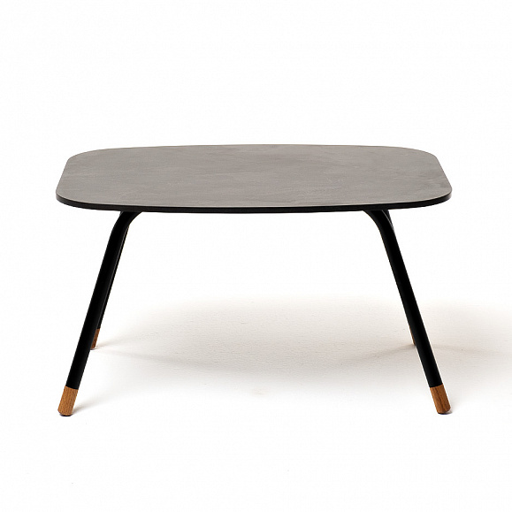 Верона журнальный столик из HPL 70х50, H40, каркас черный муар, цвет столешницы серый гранит фото 2