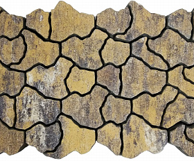 Тротуарная плитка Лидер 40 Полигональ ColorMix 70 мм Тигровый Глаз