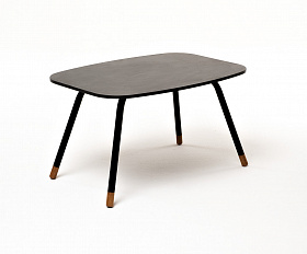 Верона журнальный столик из HPL 70х50, H40, каркас черный муар, цвет столешницы серый гранит