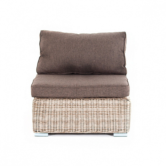 Лунго модуль диванный прямой с подушками, цвет бежевый фото 2