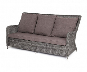 Диван трехместный Гляссе 4SIS из искусственного ротанга, цвет графит