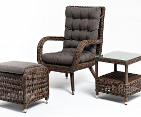 Лаунж-зона Толедо 4SIS из искусственного ротанга, цвет коричневый