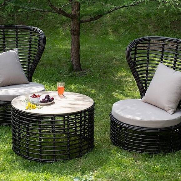 Кофейный Парма 4SIS комплект из искусственного ротанга, цвет бронзовый фото 1