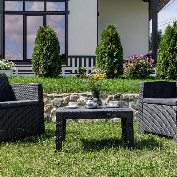 Обеденный комплект Lana XS Royal Family из пластика, цвет графит фото 2