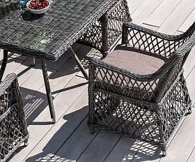 Плетеная обеденная группа Айриш 4SIS из искусственного ротанга, цвет графит