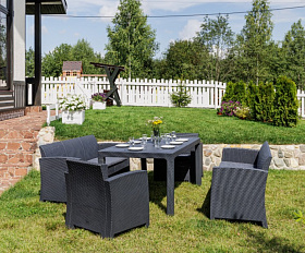 Обеденный комплект Grand Lana Dining XL Royal Family из пластика, цвет графит