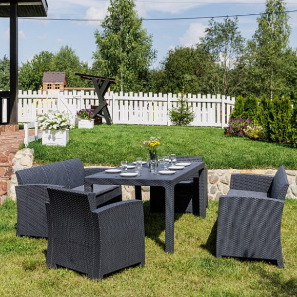 Обеденный комплект Grand Lana Dining XL Royal Family из пластика, цвет графит фото 5
