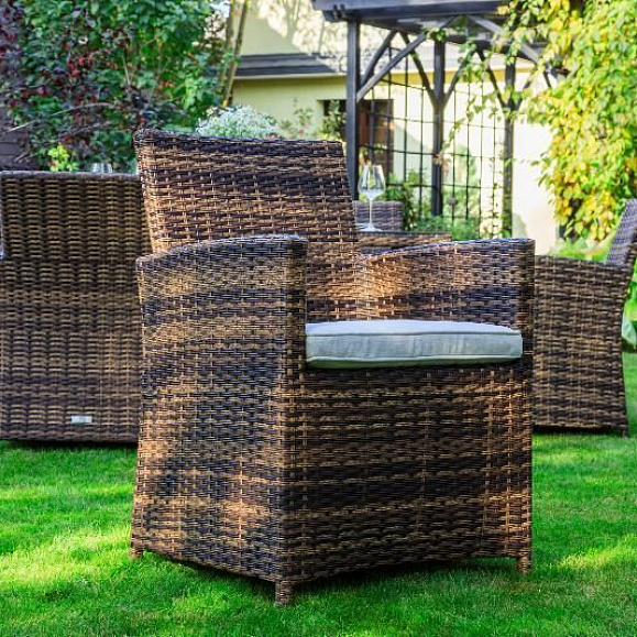 Обеденное кресло Fiona Royal Family из искусственного ротанга, цвет коричневый фото 3