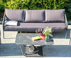 Диван трехместный Канны 4SIS из роупа (веревки), цвет темно-серый