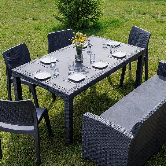 Обеденный комплект July XL Royal Family из пластика, цвет графит фото 6
