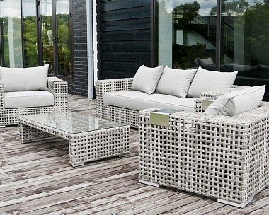 Лаунж-Зона Тито 4SIS из искусственного ротанга, цвет серый