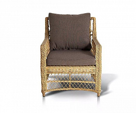 Кресло Гранд Латте 4SIS из искусственного ротанга, цвет соломенный