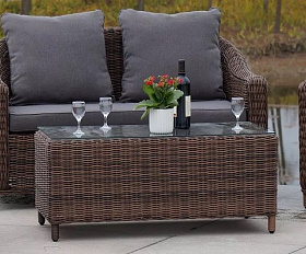 Журнальный столик Кон Панна 4SIS из искусственного ротанга, цвет коричневый