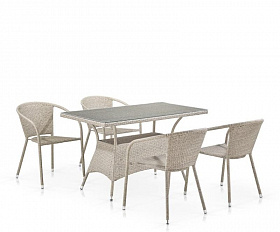 Комплект плетеной мебели T198D/Y137C-W85 Latte (4+1)