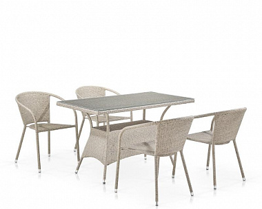 Комплект плетеной мебели T198D/Y137C-W85 Latte (4+1)