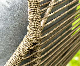 Барселона кресло-кокон из искусственного ротанга, цвет соломенный