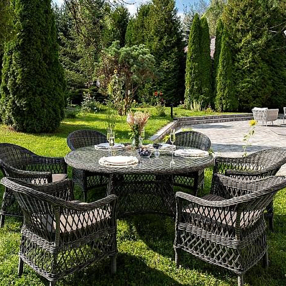 Обеденная Эспрессо–150 S 4SIS группа плетеная, цвет графит фото 1