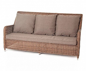 Диван трехместный Гляссе 4SIS из искусственного ротанга, цвет коричневый