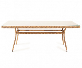 Латте плетеный стол из искусственного ротанга 200х90см, цвет соломенный