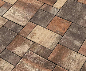 Тротуарная плитка Нобетек Новый город квартет 4НГК6Ф Колормикс №28 Мокко