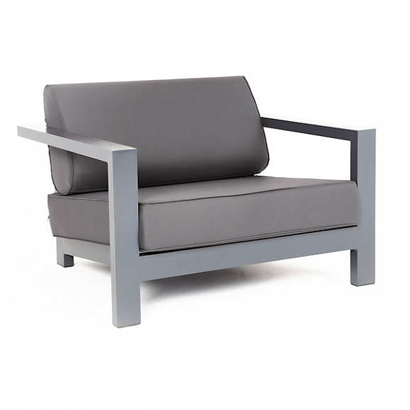 Гранада кресло алюминиевое, цвет темно-серый (RAL7024) муар, ткань темно-серая 027 фото 3