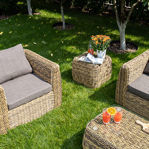 Кальяри кофейный столик из искусственного ротанга (гиацинт), цвет соломенный фото 4