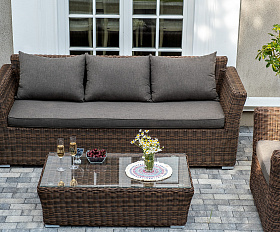 Капучино лаунж-зона из искусственного ротанга, цвет коричневый